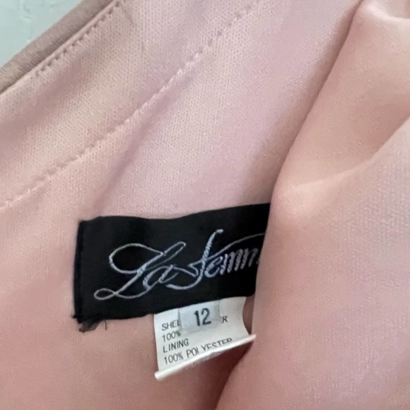 La Femme 30571 Mauve Pink Spaghetti Strap Cross Bodice Formal Gown Size 12 NWT - Picture 6 of 7